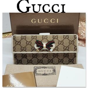 Authentic Gucci Princey BiFold Long Wallet with Box, Dust Bag And Paperwork